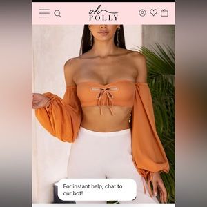 Beautiful Oh Polly Long sleeve Crop Top - Medium